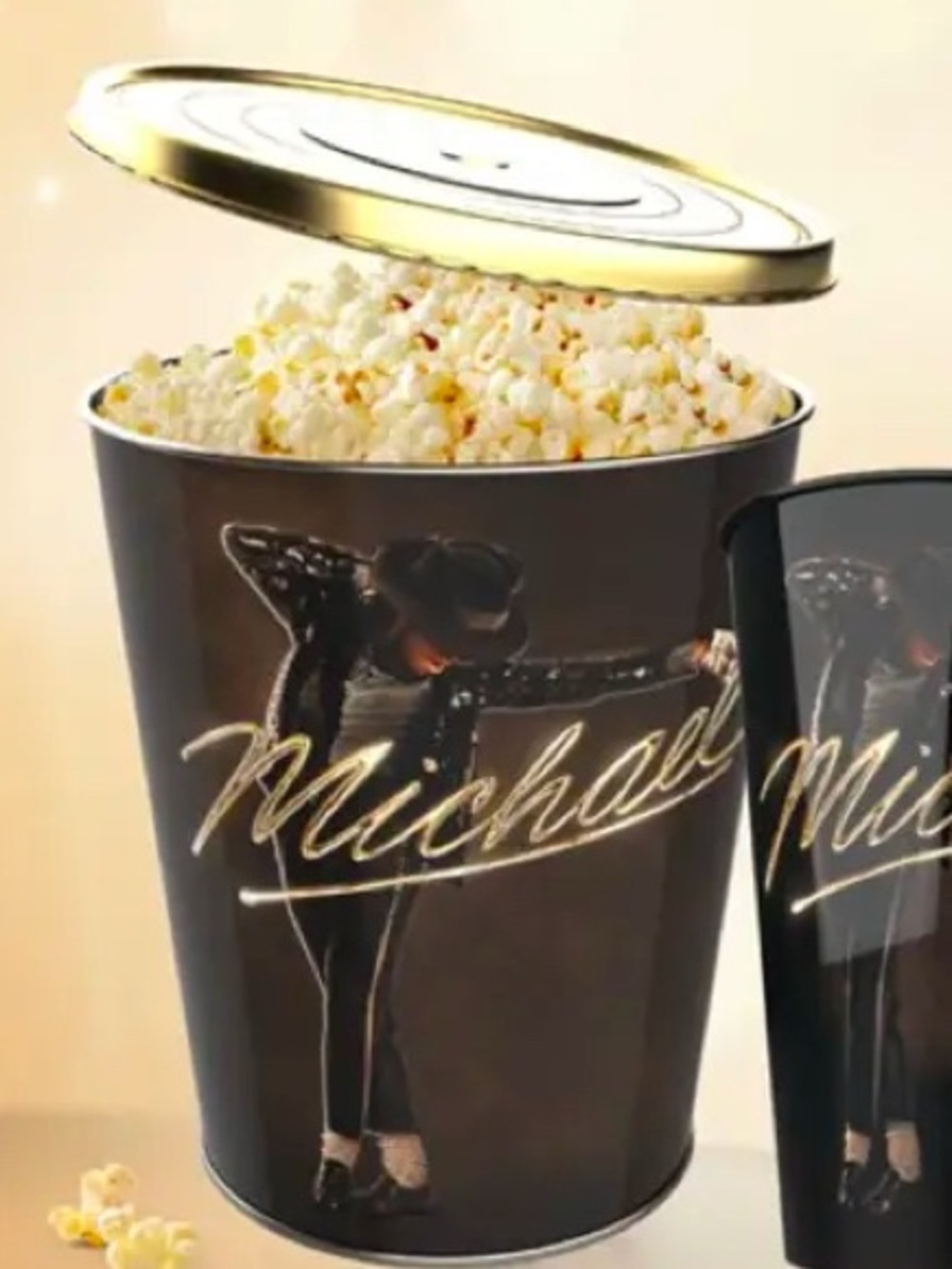 Michael Jackson Signature Popcorn Tin - Black & Gold NWT